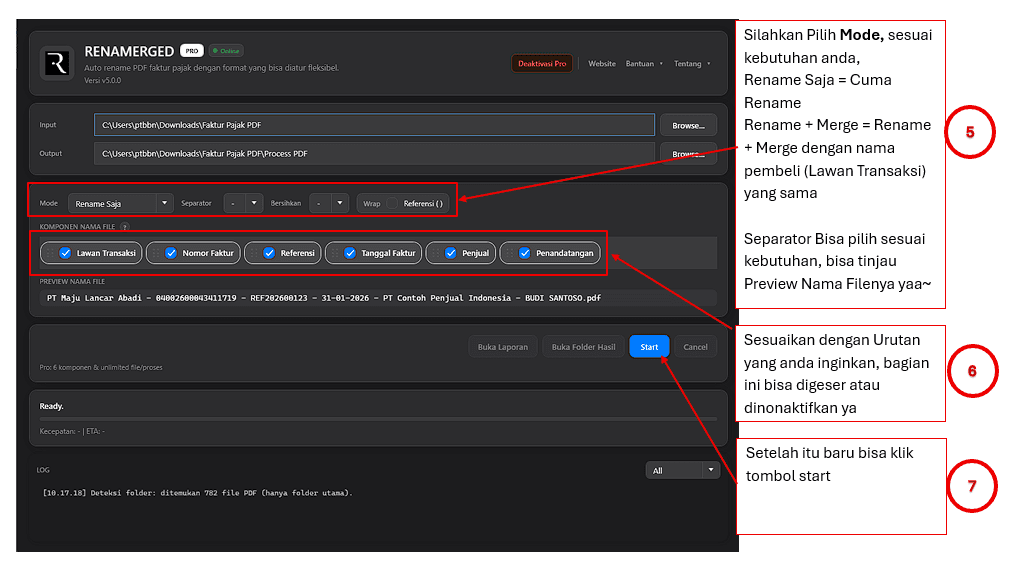 Pilih Mode Proses & Komponen Proses